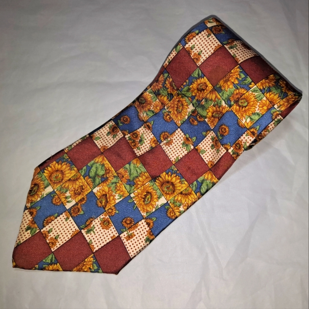 Tango by Max Raab 💯 Silk Men's Necktie 55-57" x 4" Floral Design Burgundy/Blue
